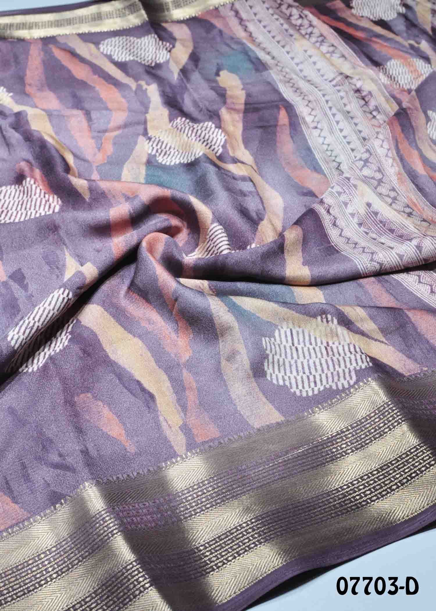 Anitha - 07702- D Heatherpurple Color Trendy Moss Chiffon Saree CM1421967 (LR2B)