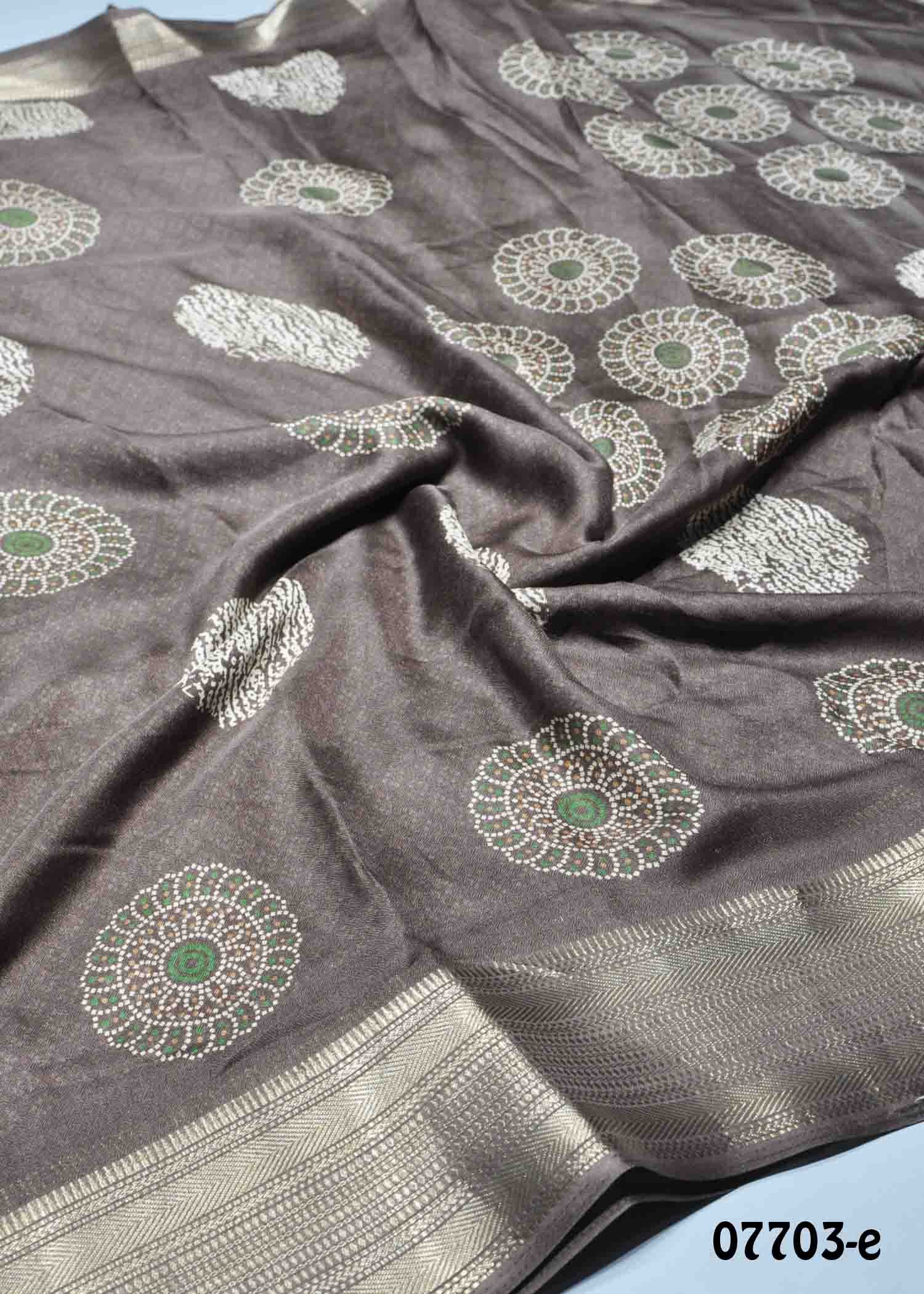 Anitha - 07702- E Brown Color Trendy Moss Chiffon Saree CM1421967 (LR2B)