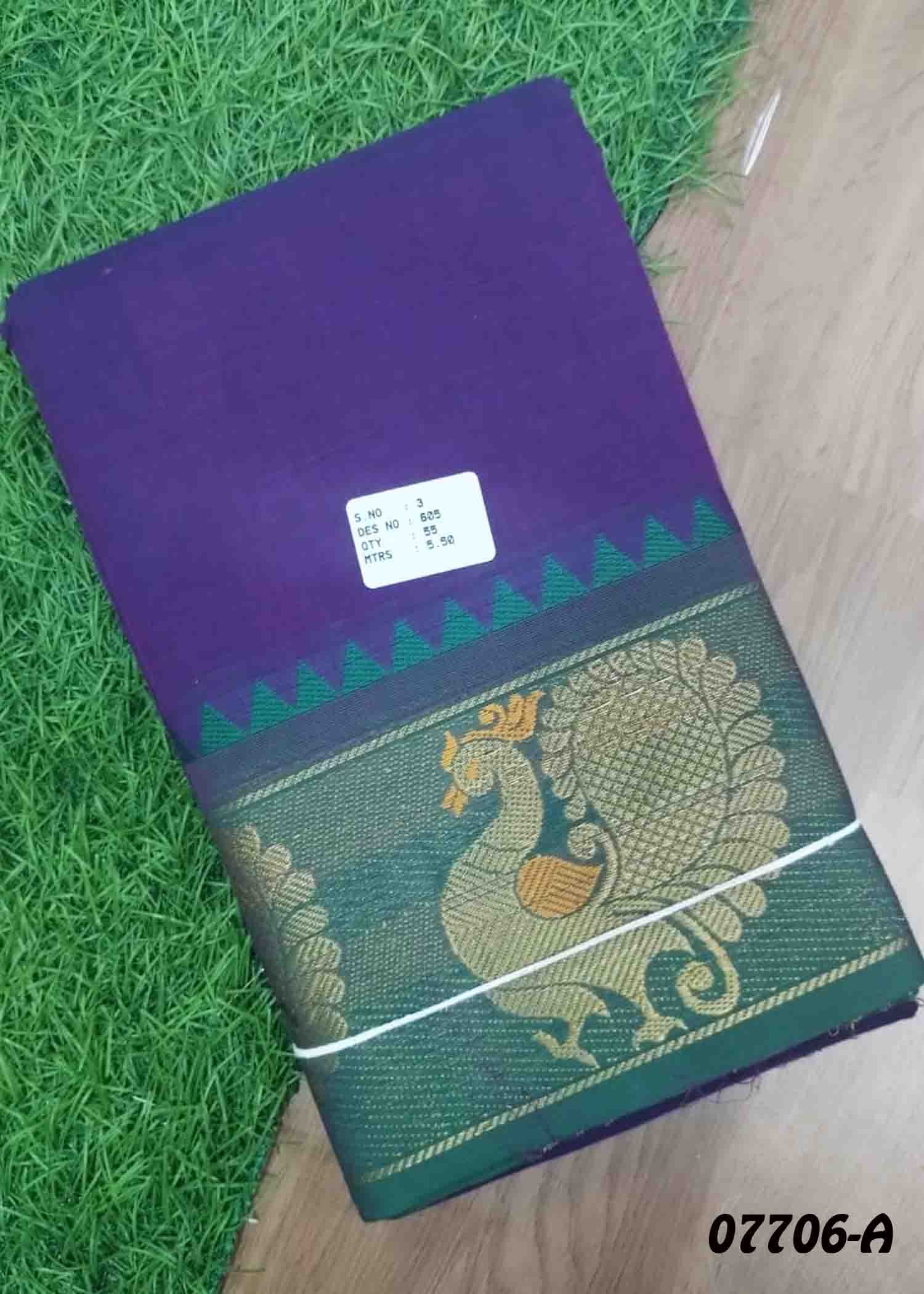 Janavi - 07706-A Violet Color Traditional Chettinad Cotton Saree CM1439861 (RR2B)