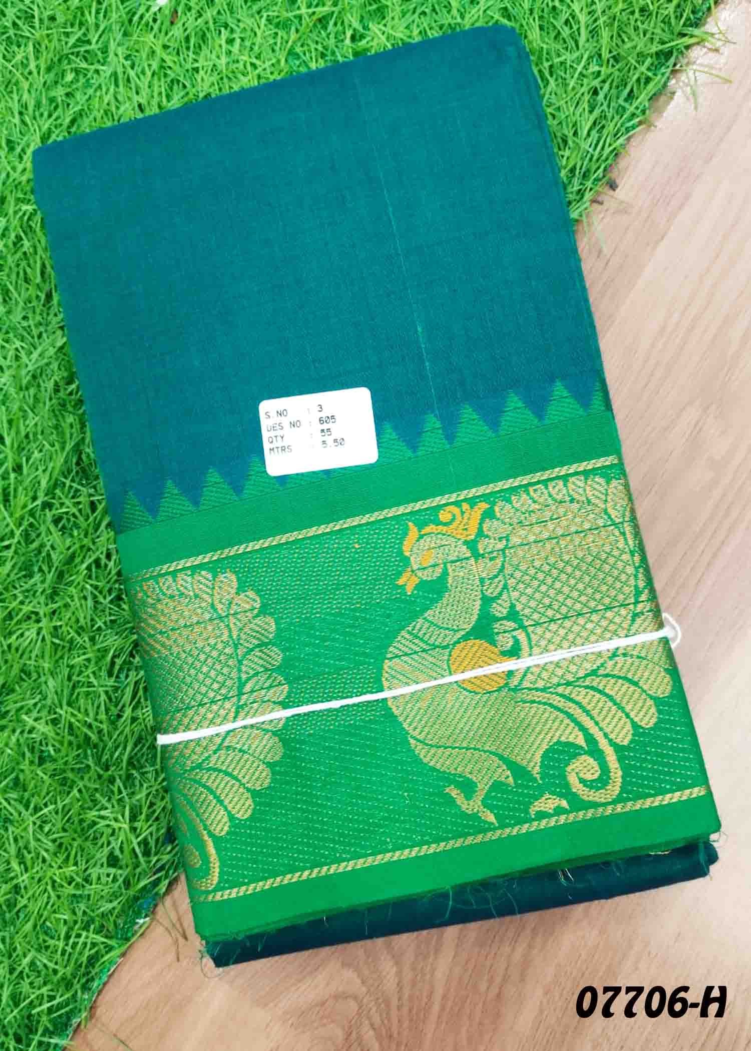 Janavi - 07706-H Green Color Traditional Chettinad Cotton Saree CM1439861 (RR2B)