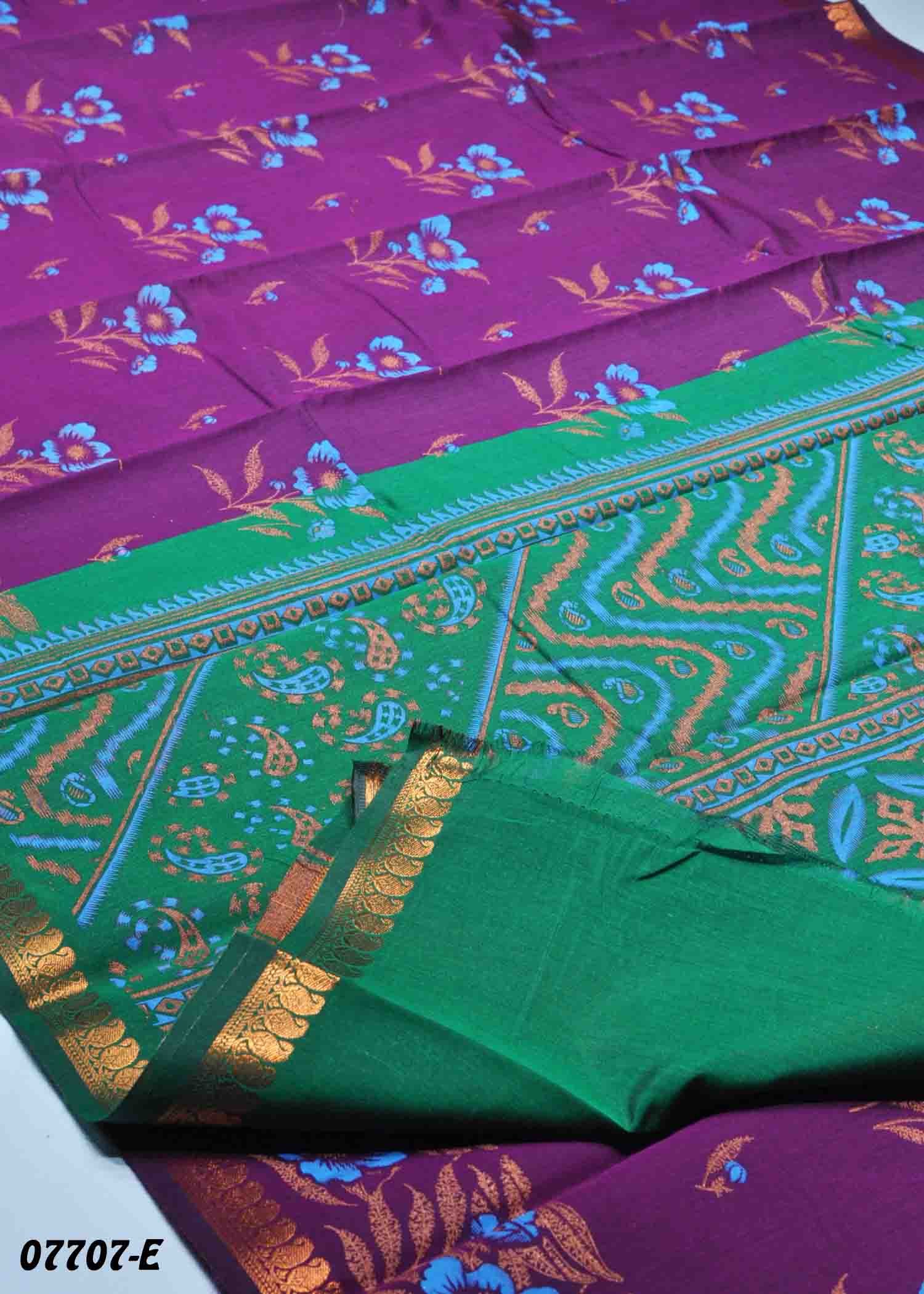 Lekha - 07707-E Purple Color Traditional Silk Cotton Saree CM1432376 (RR2B)