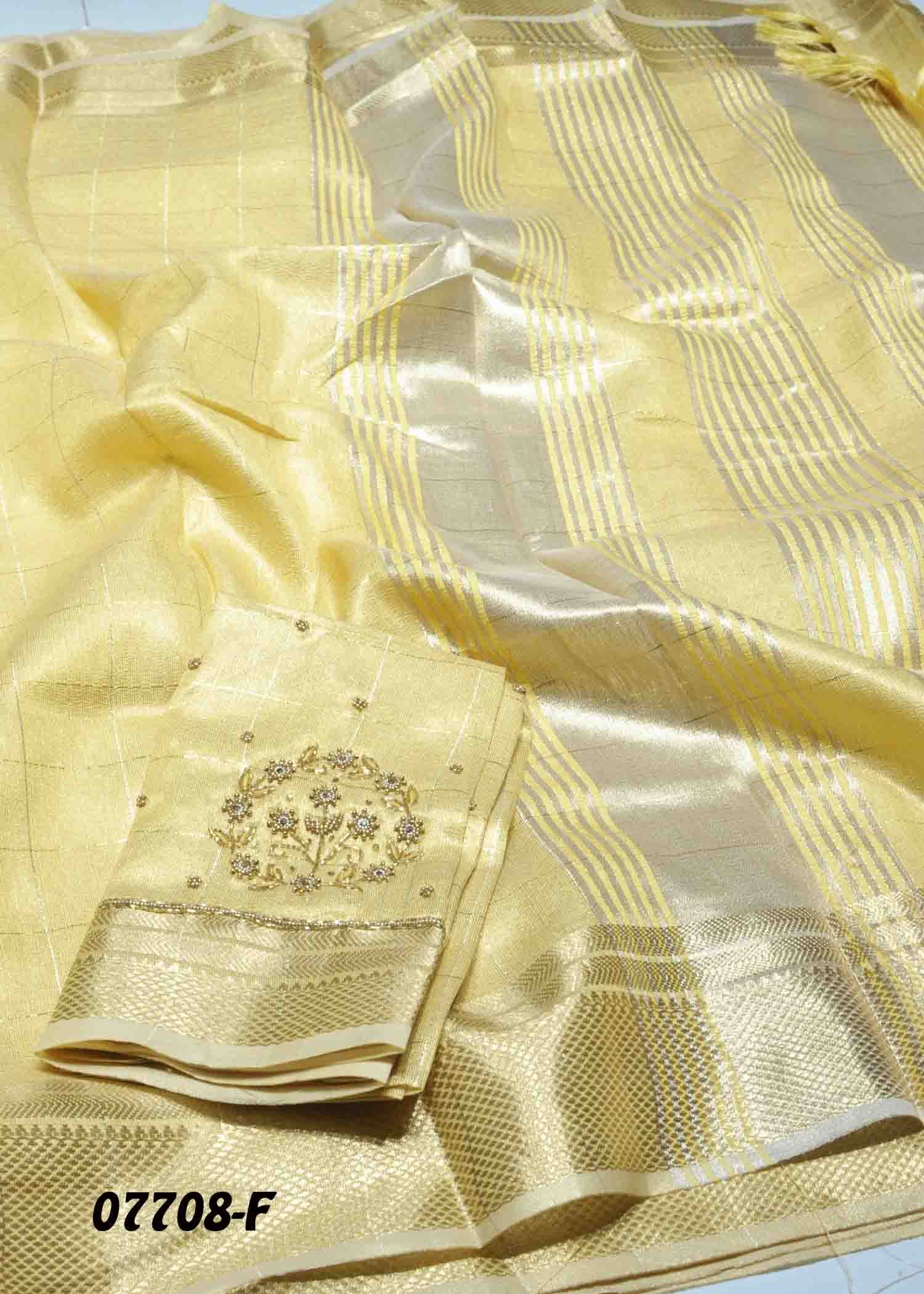 Oviya - 07708-F Yellow Color Excellent Tissue Saree CM1403919 (RR2B)