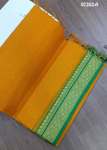 Amman - 07262-A  Dark Yellow Color Aadi Special Chettinad Cotton Saree CM1426851 (RR4E)
