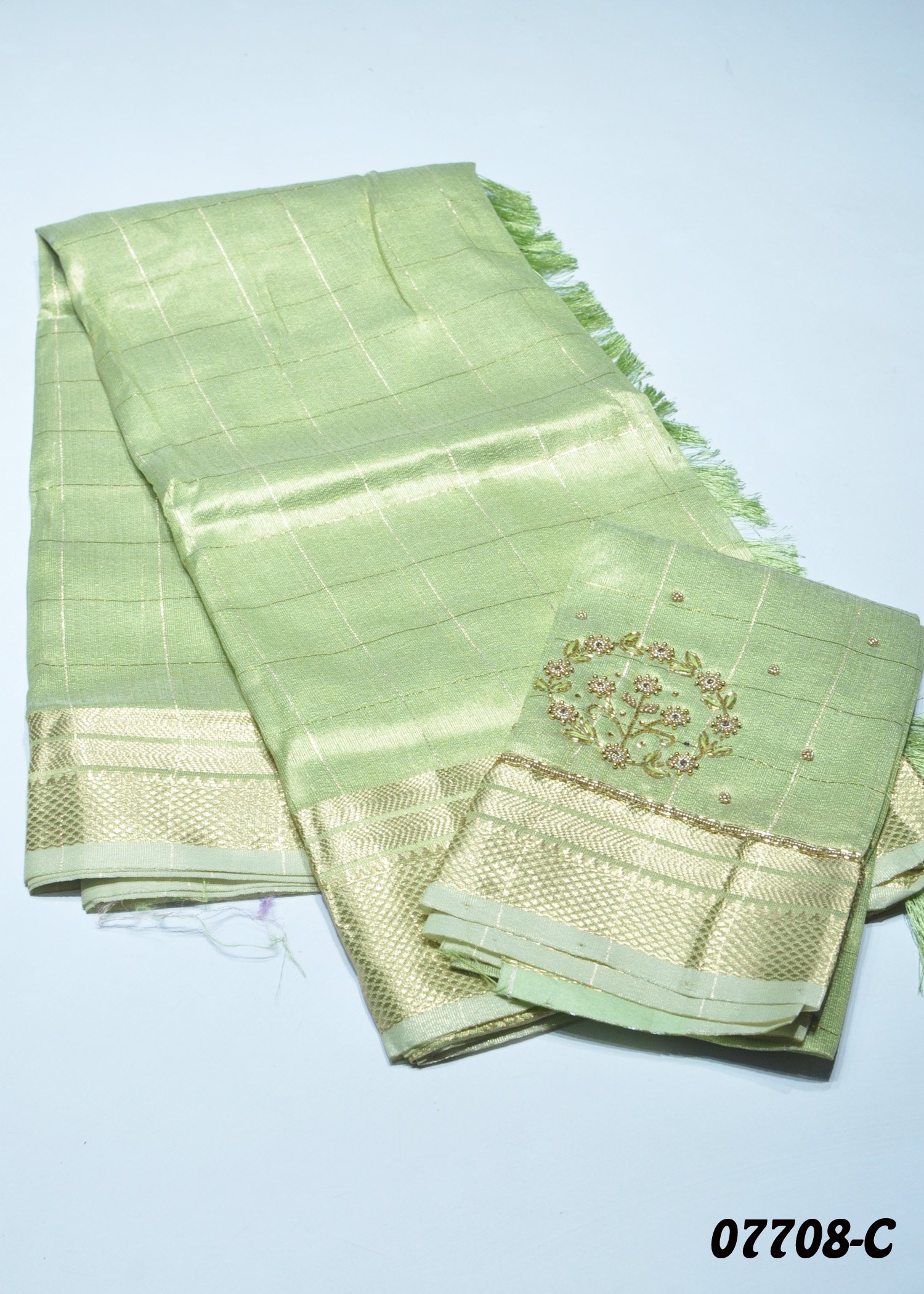 Oviya - 07708-C Green Color Excellent Tissue Saree CM1403919 (RR2B)