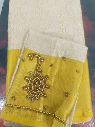 Neeta - 07600-A Sandal yellow Color Banarase Saree CM1416890