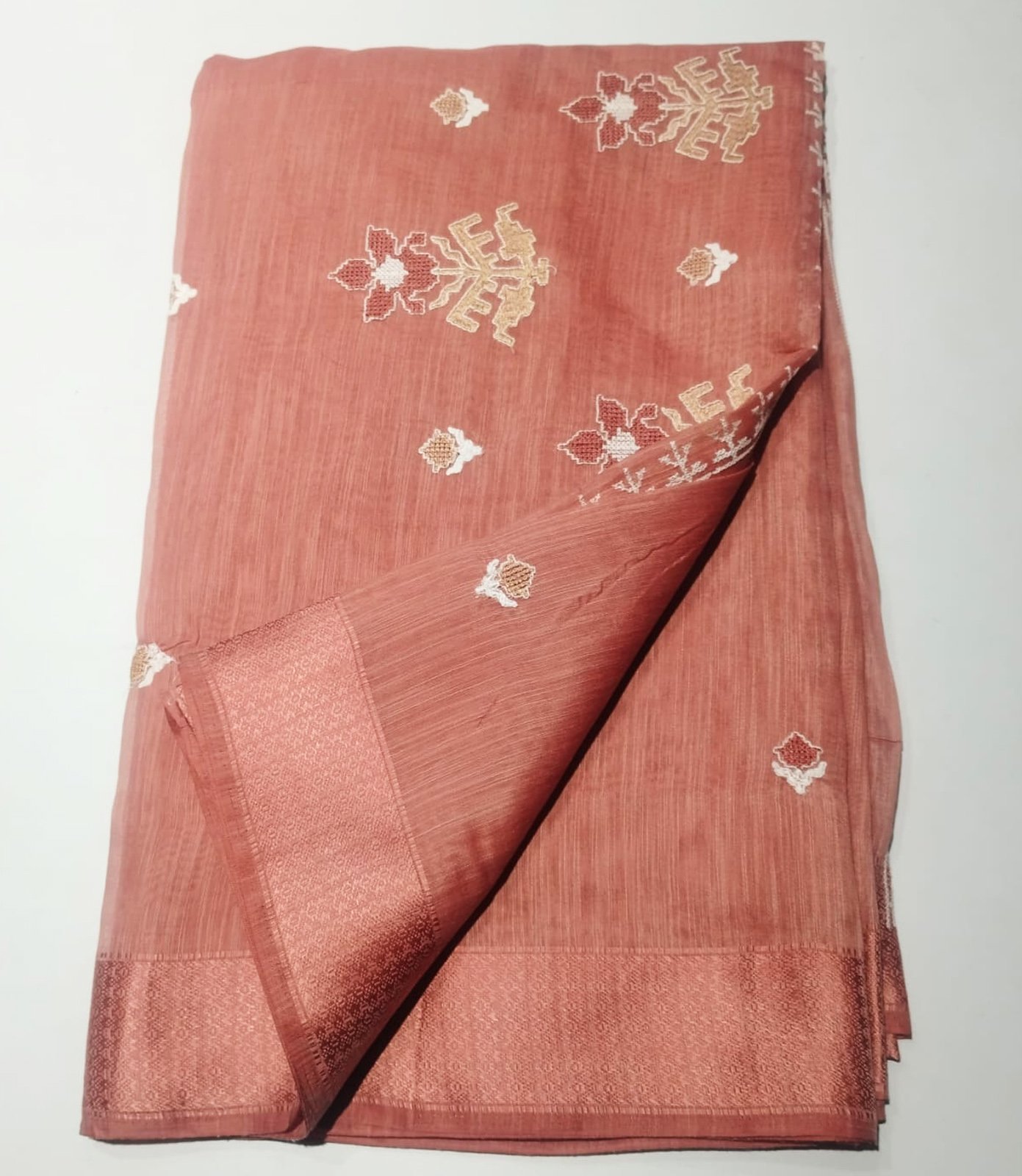 Thanushka - 07380-A IndianRed Color Trendy Mixed Cotton Saree CM1428606 (LR2C)
