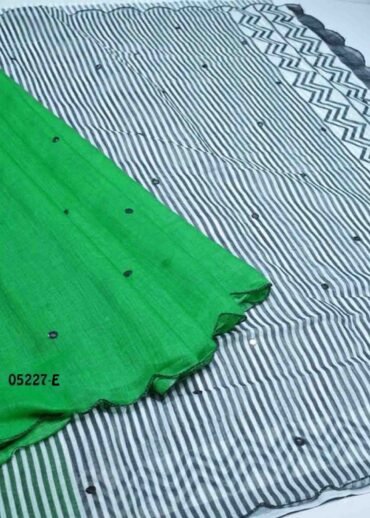 Thara - 05227-E  Green Color Trendy Linen Cotton Saree CM1402245