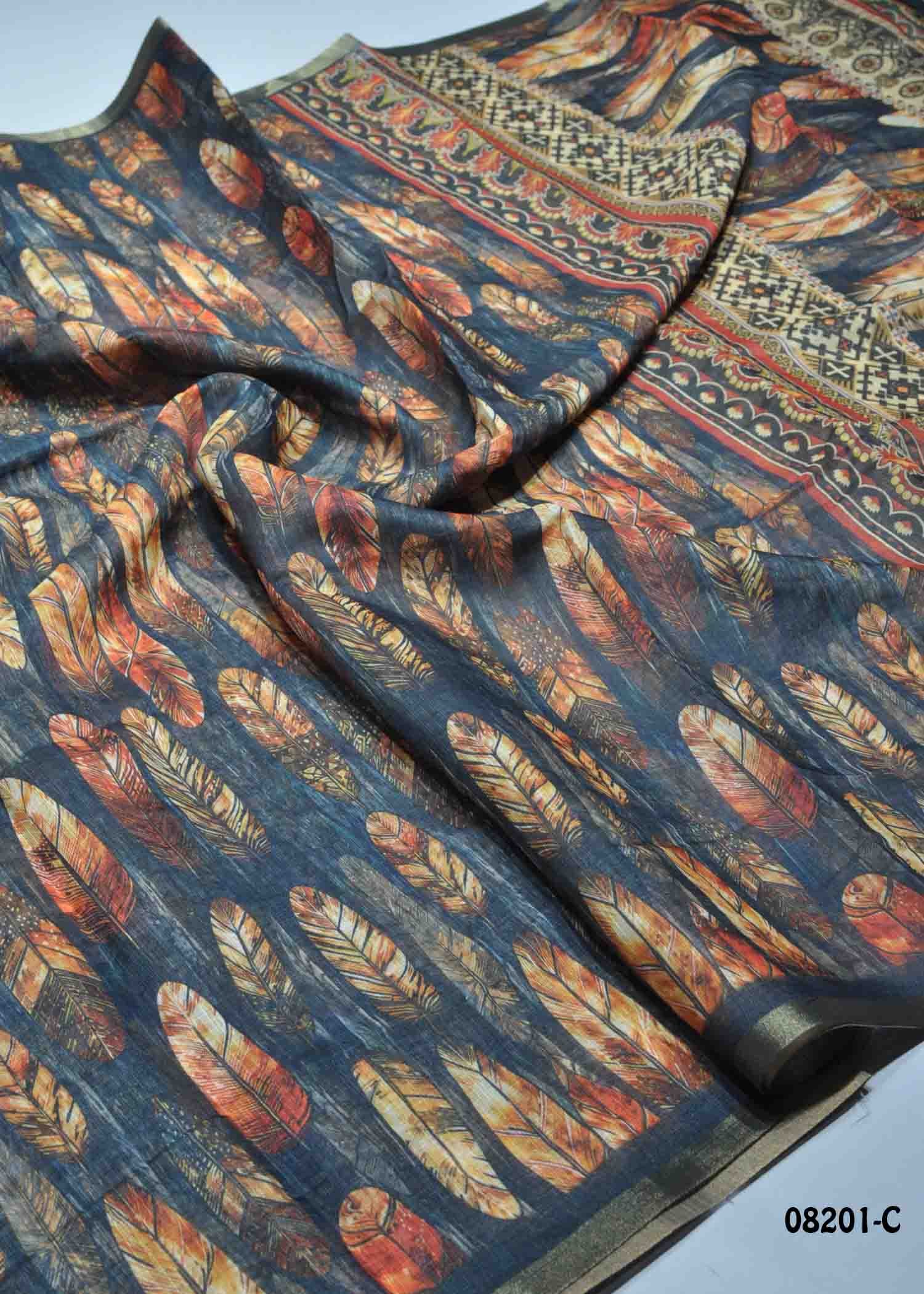 Tamil - 08201-C Grey Color Excellent Linen Cotton Saree CM1443576 (LR1C)