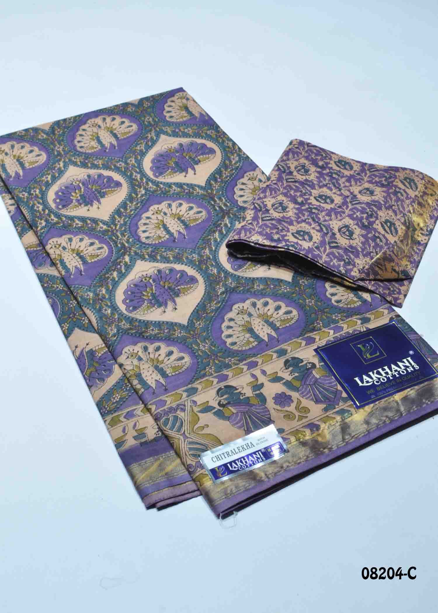 Thendral - 08204-C Lavender Color Excellent Pure Cotton Saree CM1437157 (LR1D)