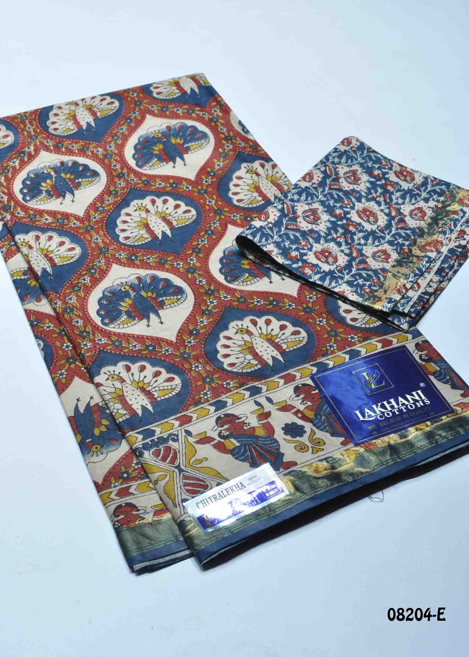 Thendral - 08204-E Blue Color Excellent Pure Cotton Saree CM1437157 (LR1D)