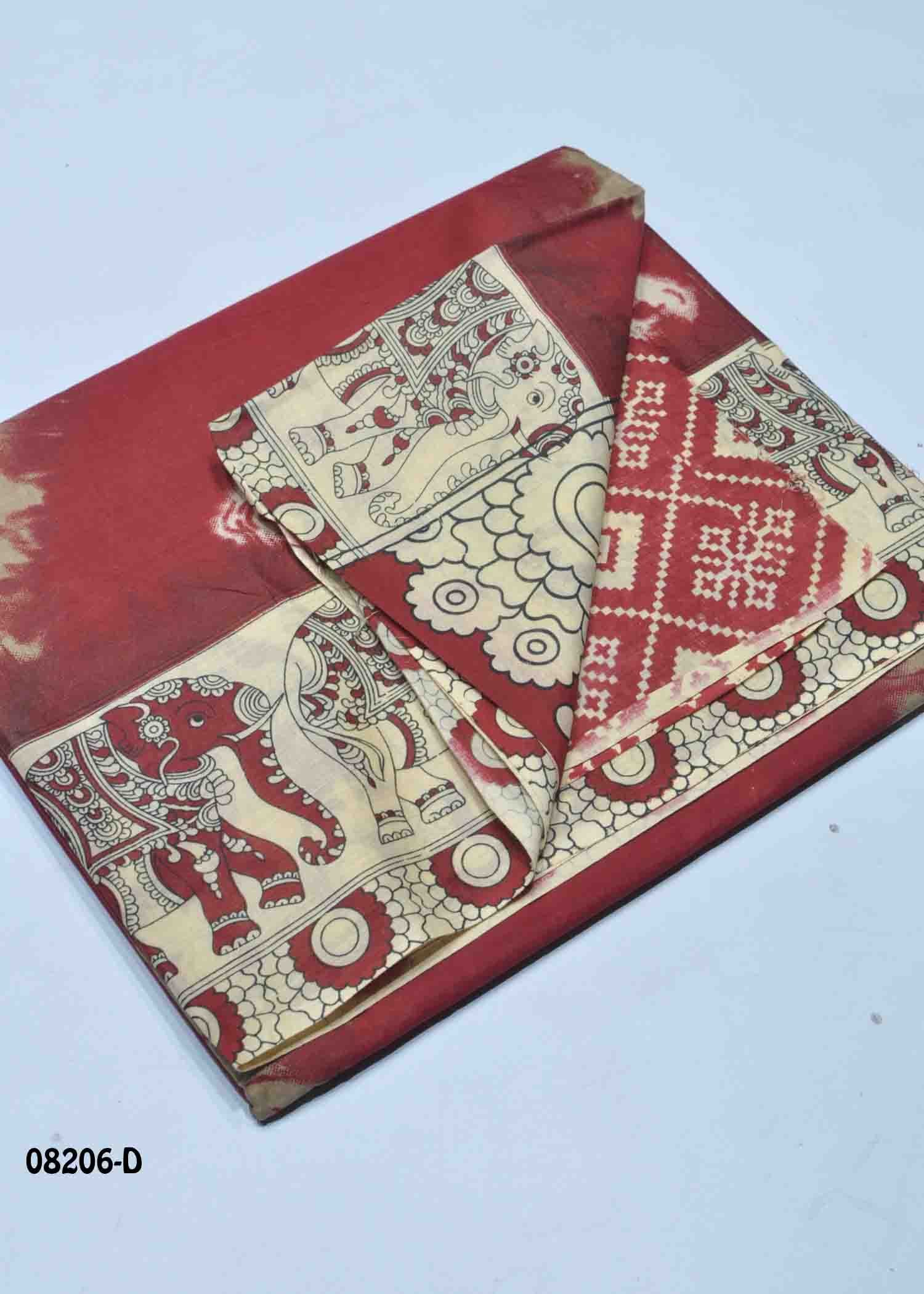 Tanya - 08206-D Maroon Color Excellent Pure Cotton Saree CM1448179 (LR1D)