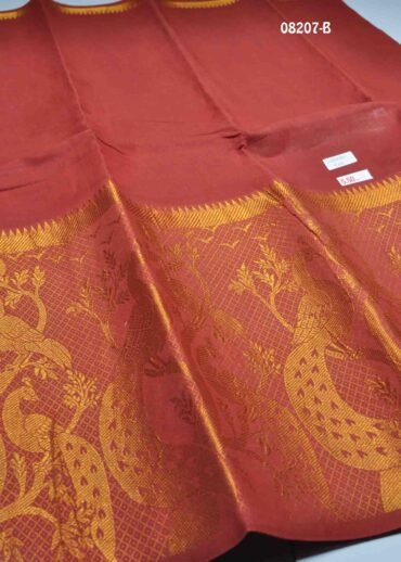 Thamarai - 08207-B   DarkRed Color Excellent Madurai Chungudi Cotton Saree CM1444615 (LR1B)