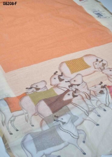 Anjali - 08208-F  Orange Color Excellent Linen Cotton Saree CM1441879 (LR1C)