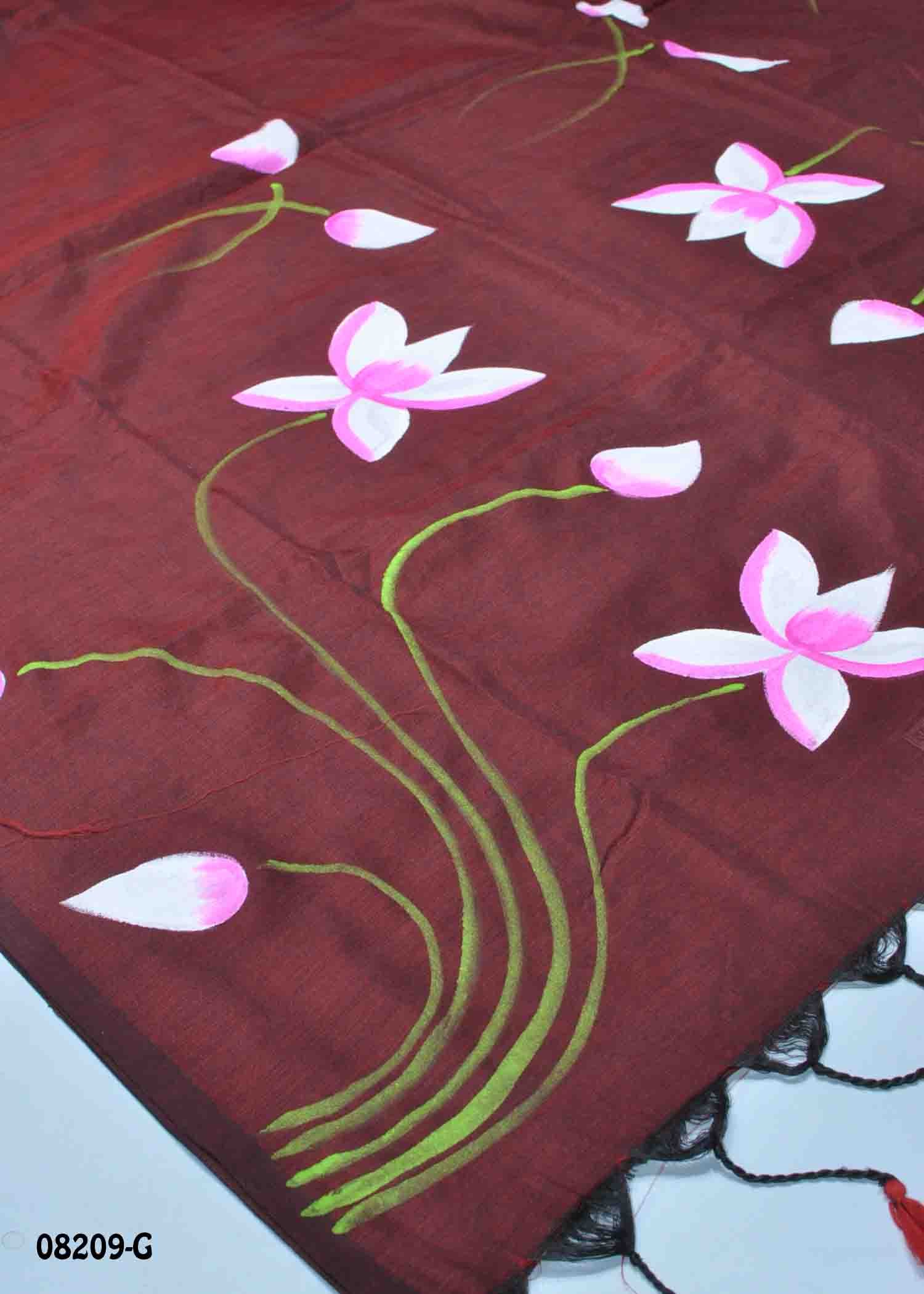 Amirtha - 08209-G Maroon Color Excellent Handloom Cotton Saree CM1440168 (LR1B)