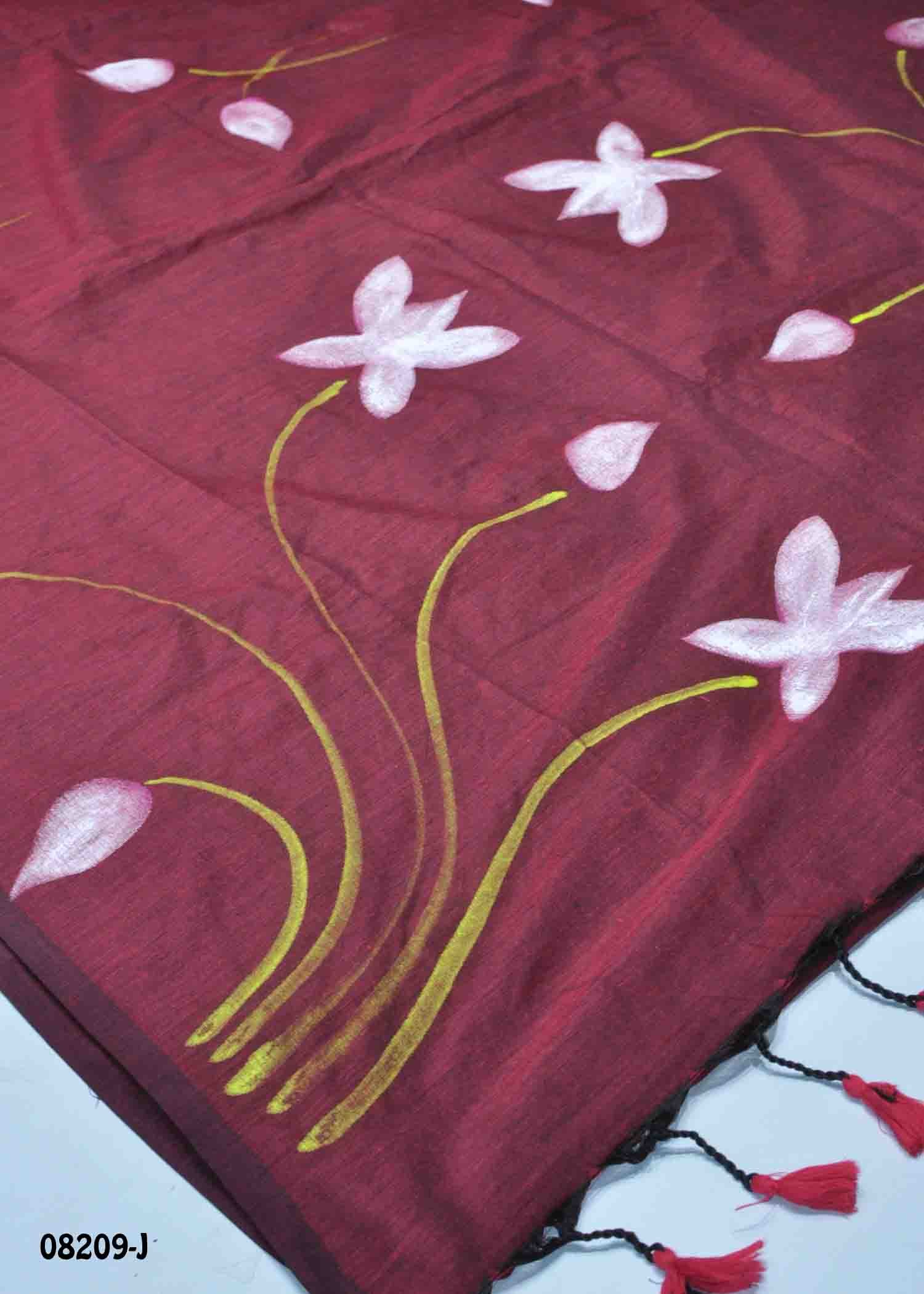 Amirtha - 08209-J Maroon Color Excellent Handloom Cotton Saree CM1440168 (LR1B)