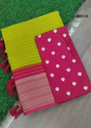 Athira - 08211-D  FernGreen Color Trendy Moss Chiffon Saree CM1444011 (LR1B)