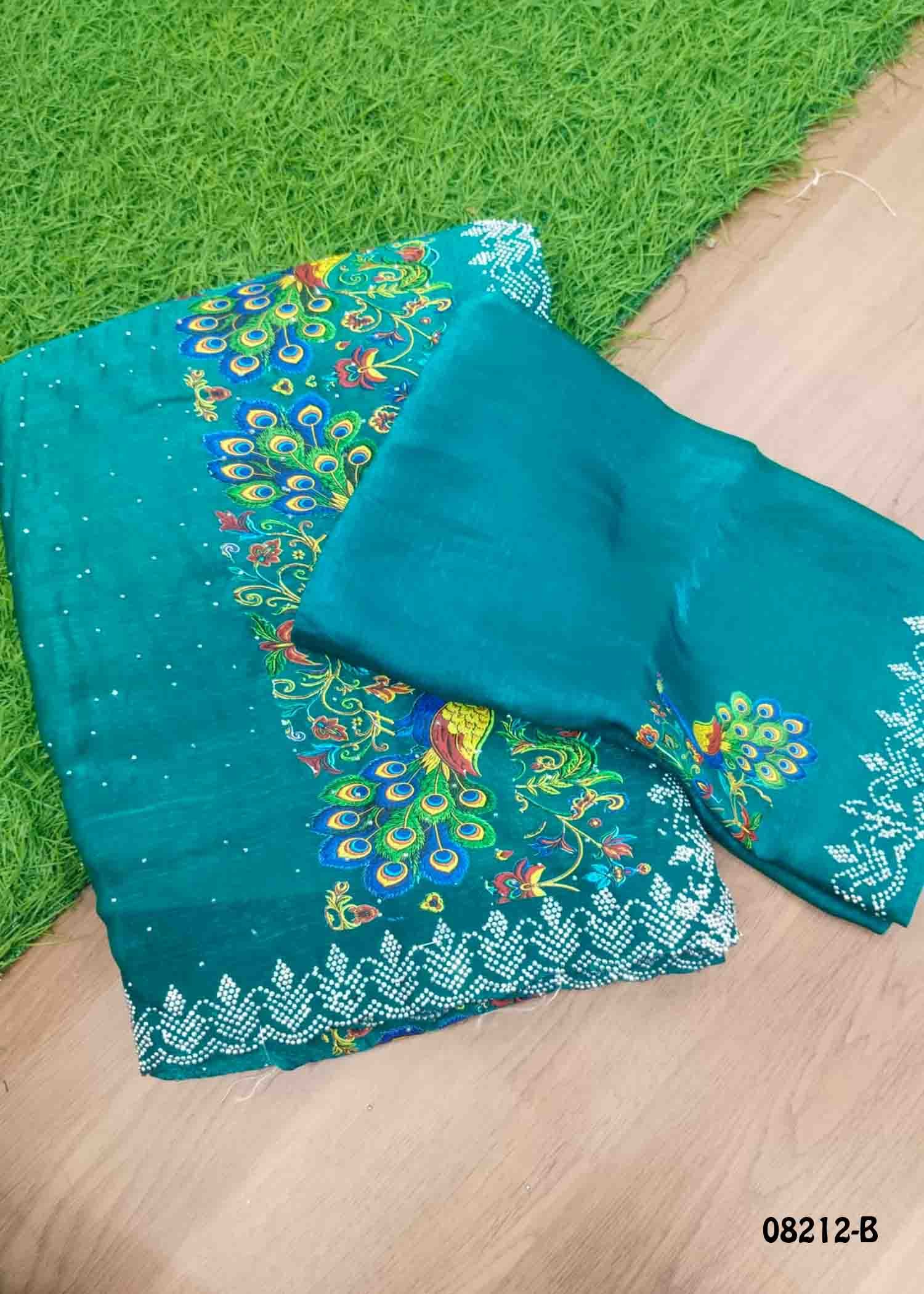 Mayuri - 08212-B PineGreen Color Excellent Space Silk Saree CM1438215 (LR1B)