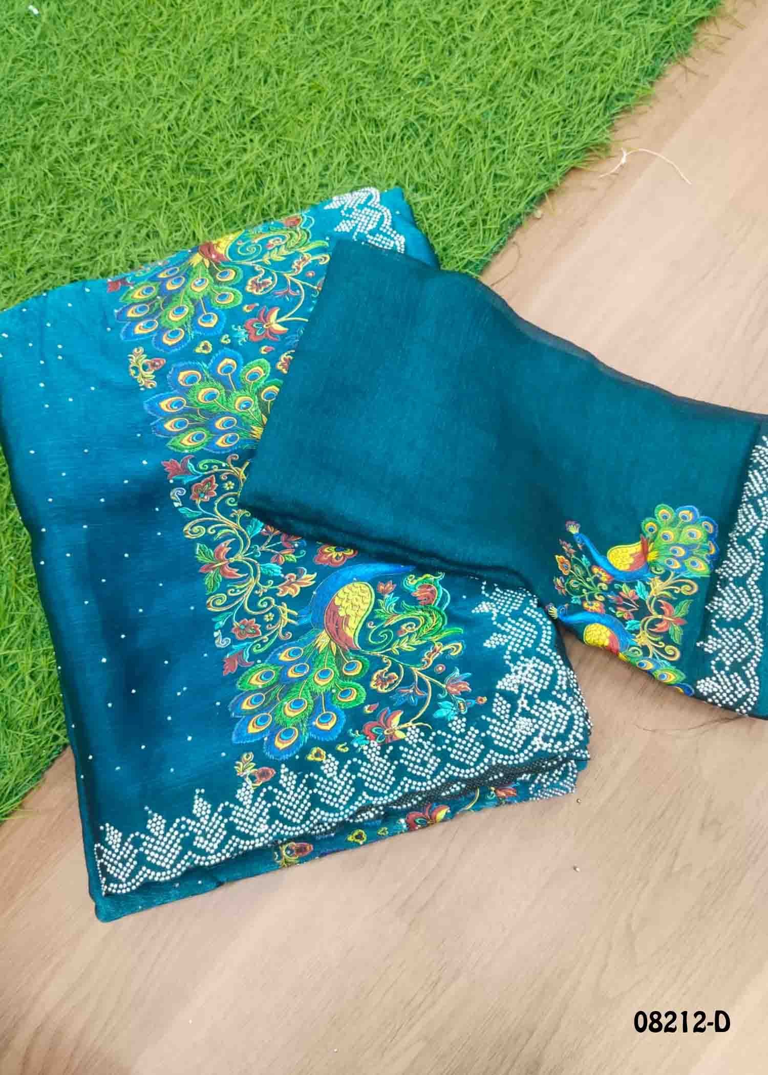 Mayuri - 08212-D PeacockBlue Color Excellent Space Silk Saree CM1438215 (LR1B)