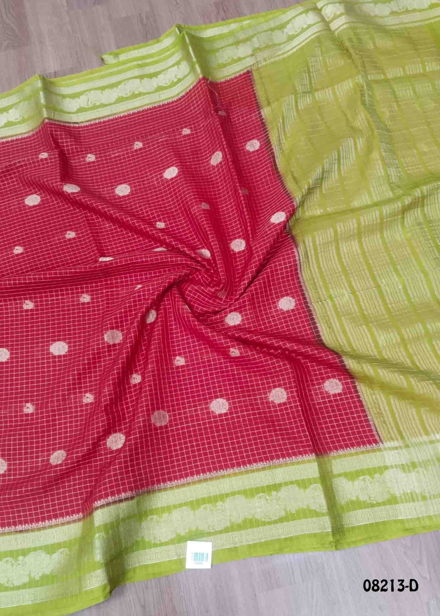 Subathra - 08213-D Red Color Traditional Chanderi Silk Saree CM1443671 (LR1B)