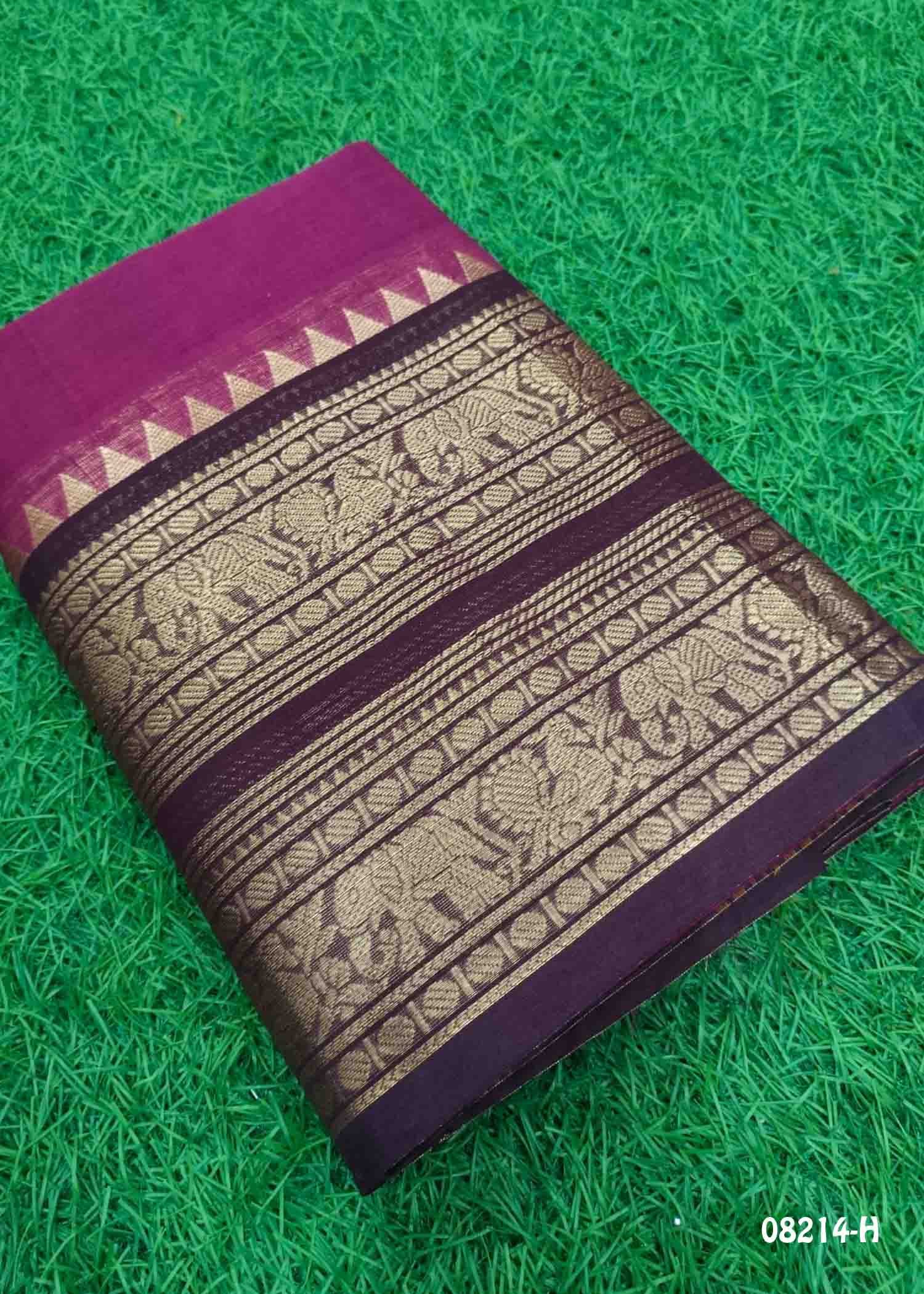Meenakshi - 08214-H DarkPink Color Traditional Excellent Chettinad Cotton Saree CM1450257 (LR1B)