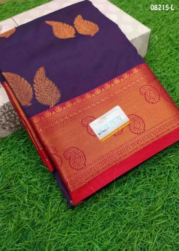 Samundy - 08216-L  DarkPurple Color Traditional Lichi Silk Saree CM1447916 (LR2C)