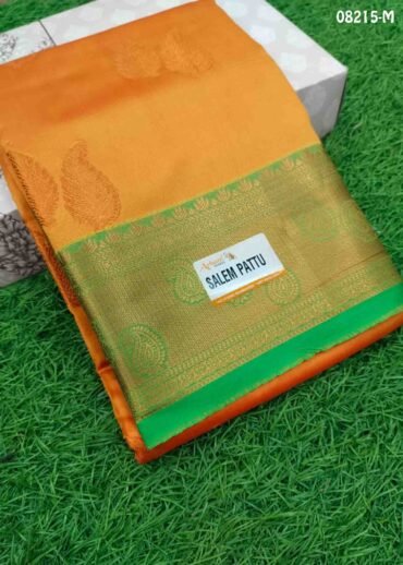 Samundy - 08216-M  DarkYellow Color Traditional Lichi Silk Saree CM1447916 (LR2C)