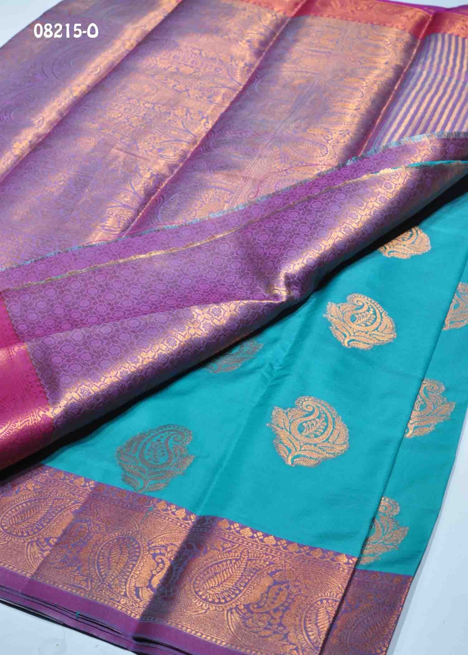 Samundy - 08216-O SkyBlue Color Traditional Lichi Silk Saree CM1447916 (LR2C)