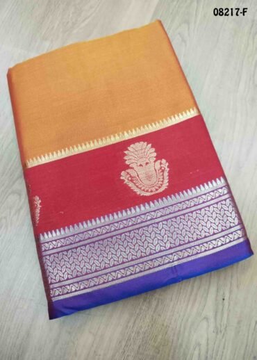Triniti - 08217-F  Orange Color Traditional Chanderi Cotton Silk Saree CM1452514 (LR2C)