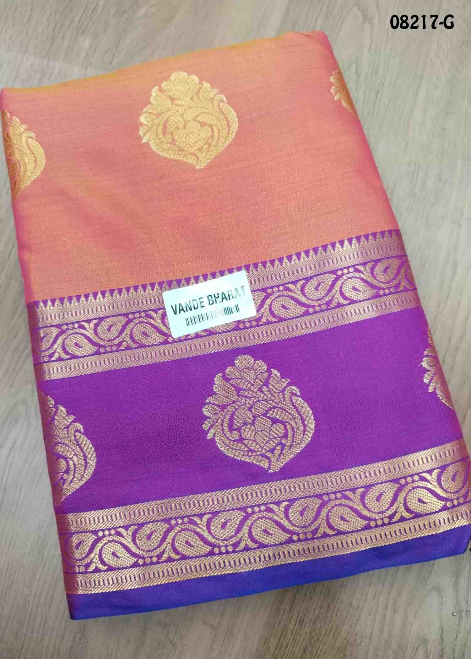 Triniti - 08217-G Pink Color Traditional Chanderi Cotton Silk Saree CM1452514 (LR2C)