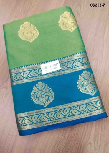 Triniti - 08217-P  CelesteGreen Color Traditional Chanderi Cotton Silk Saree CM1452514 (LR2C)