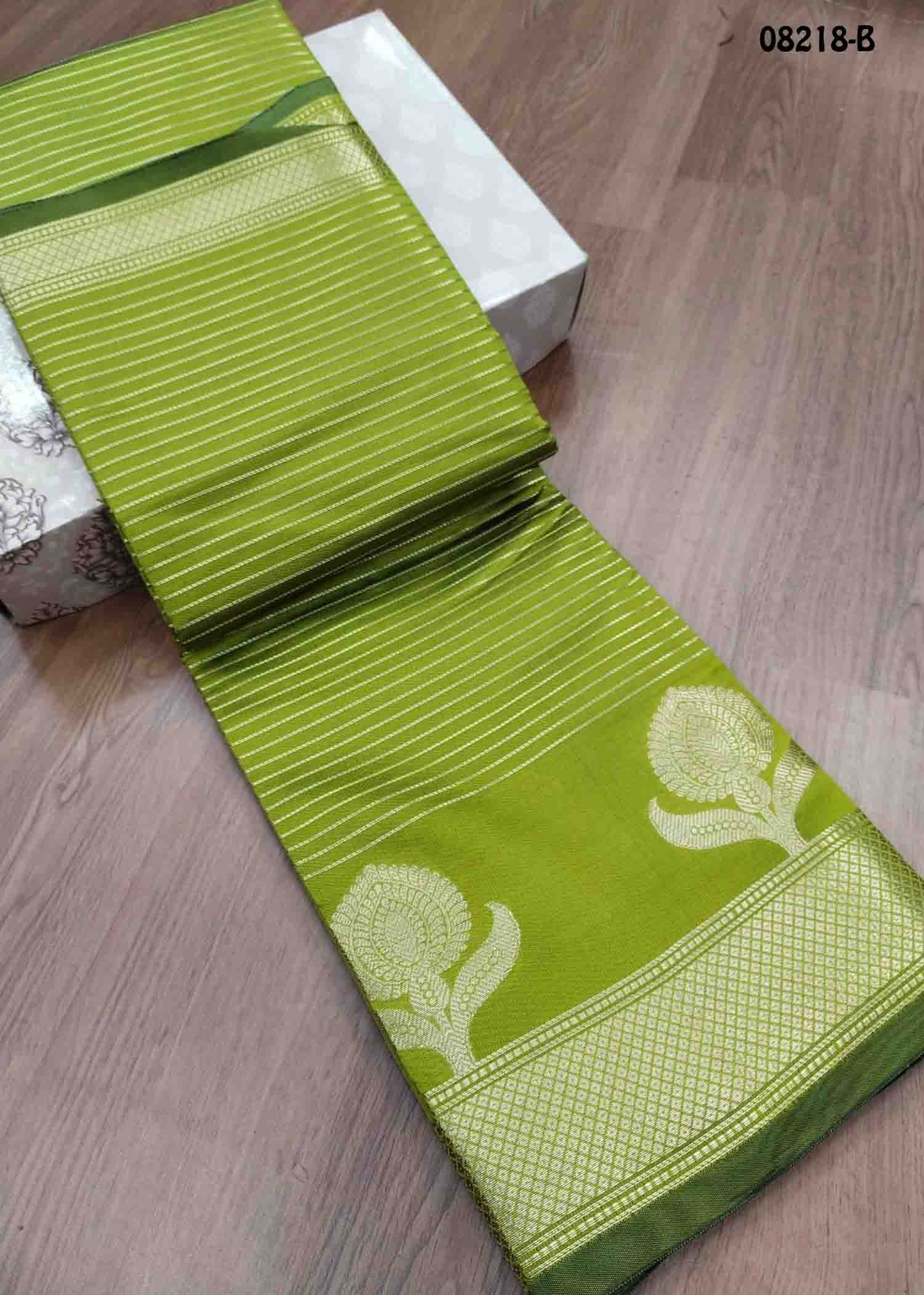 Aaradhana - 08218-B OliveGreen Color Traditional Chanderi Silk Saree CM1436251 (LR2B)