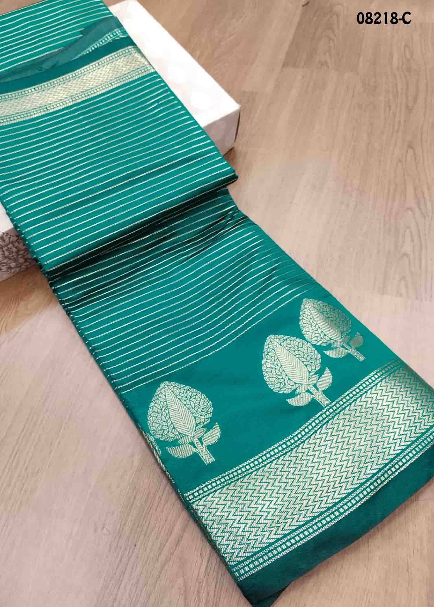 Aaradhana - 08218-C PineGreen Color Traditional Chanderi Silk Saree CM1436251 (LR2B)