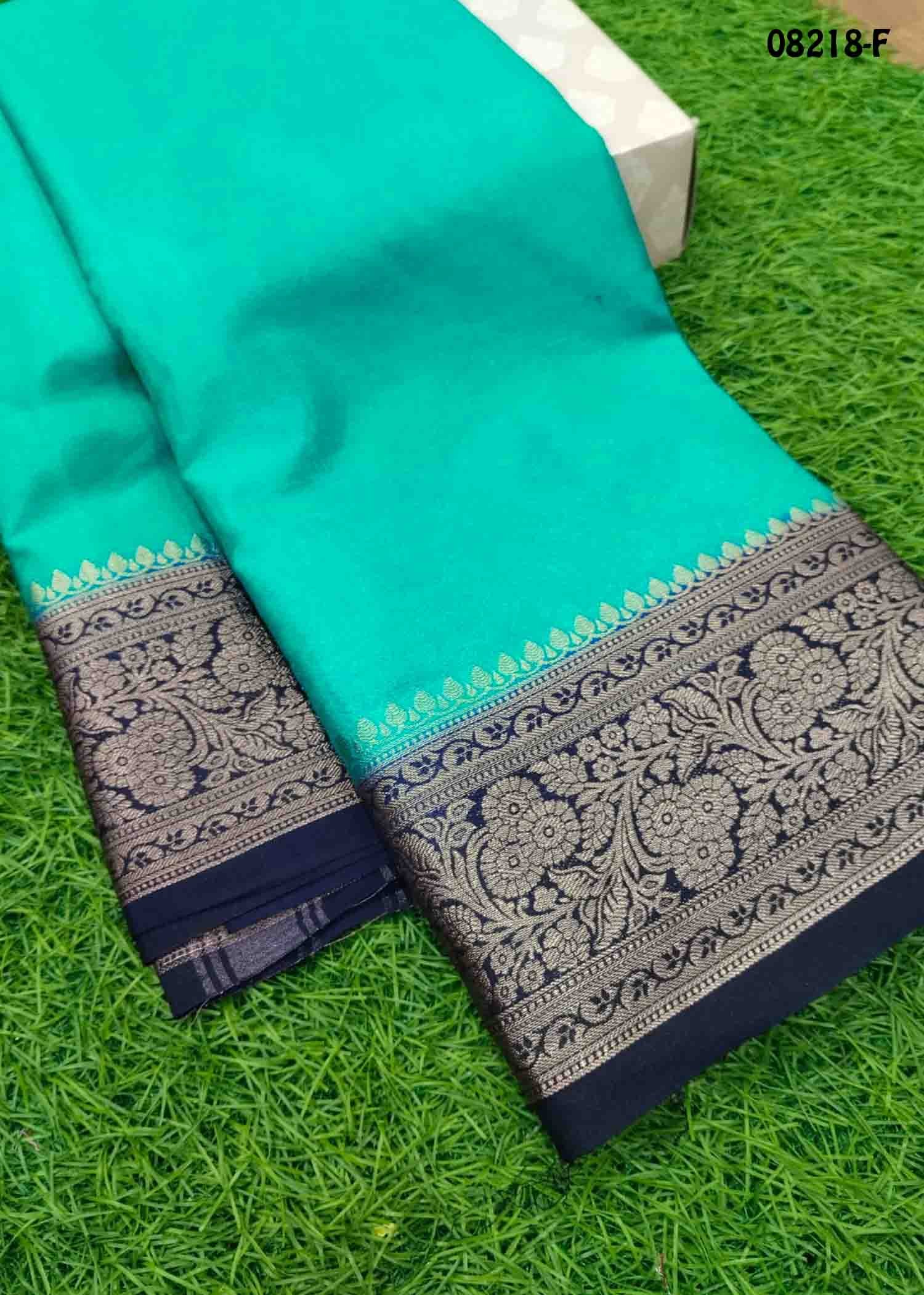 Monisha - 08218-F Cyan Color Traditional Mysor Crepe Silk Saree CM1440926 (LR2C)