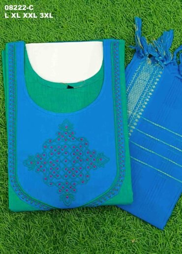 Kavinya - 08222-C  Cyan Color Readymade South Cotton Salwar CM1449903 (LR5D)