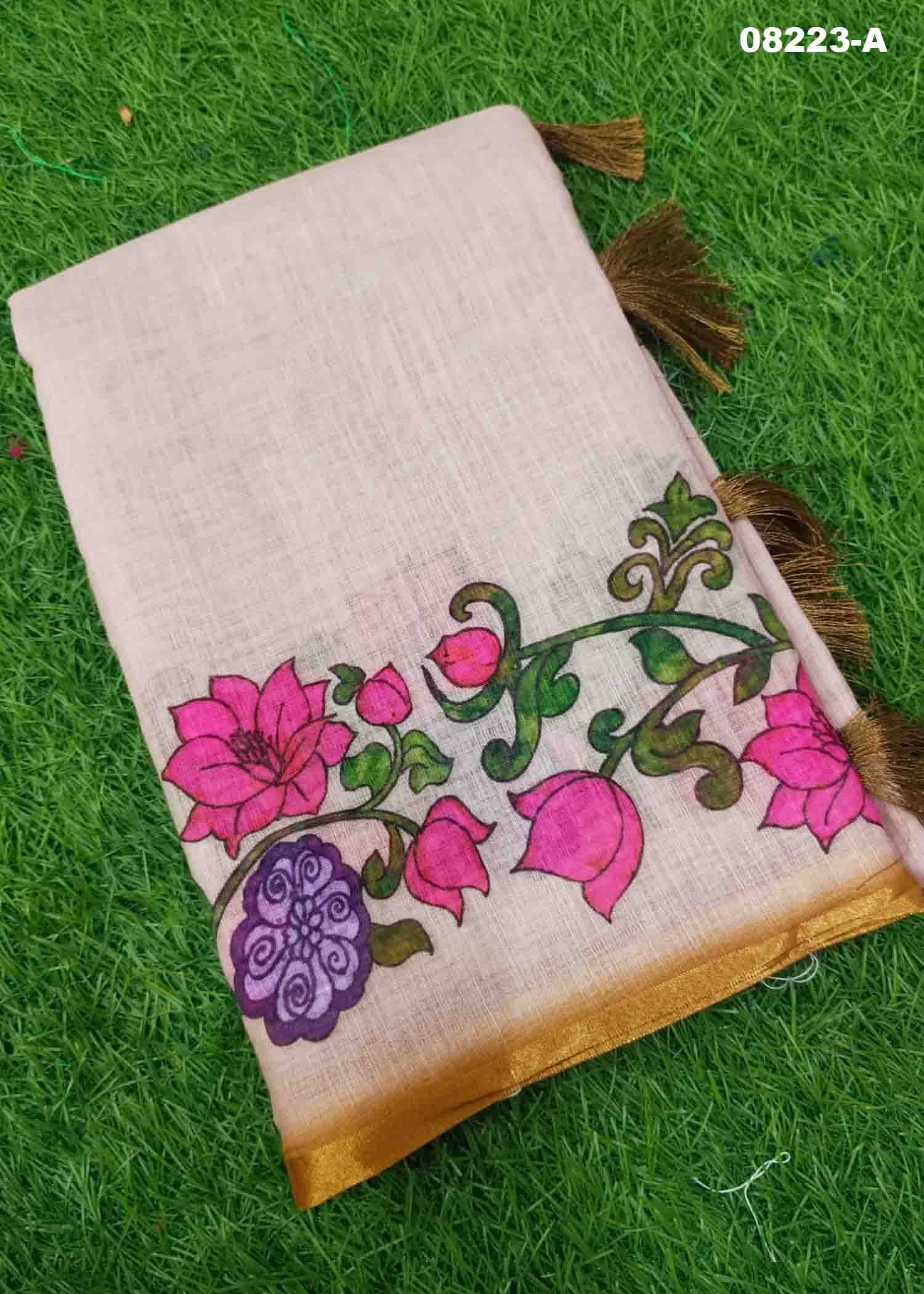 Shivangi - 08223-A Tan Color Excellent Linen Saree CM1441919 (LR3C)