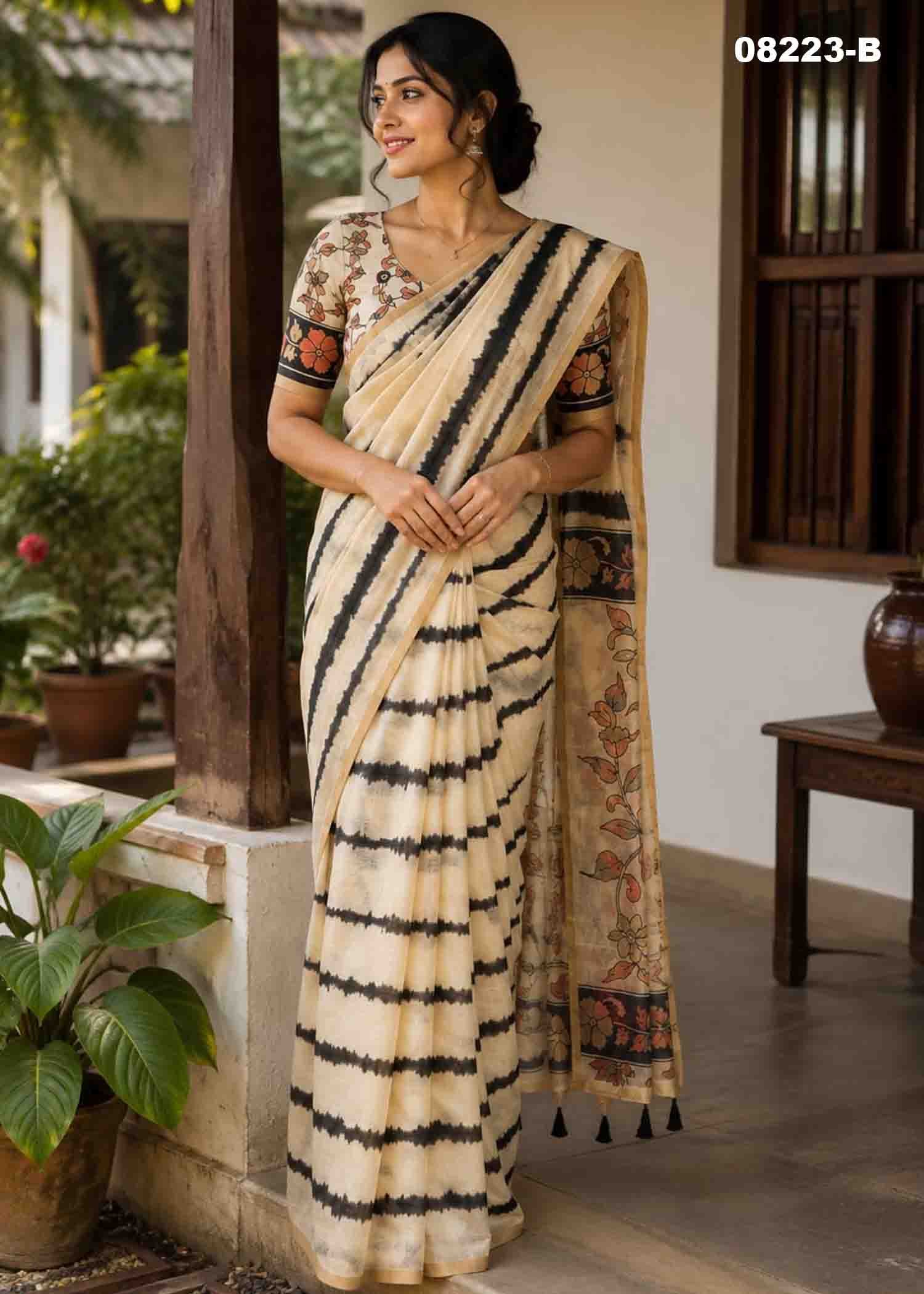 Shivangi - 08223-B LightSandal Color Excellent Linen Saree CM1443579 (LR3C)