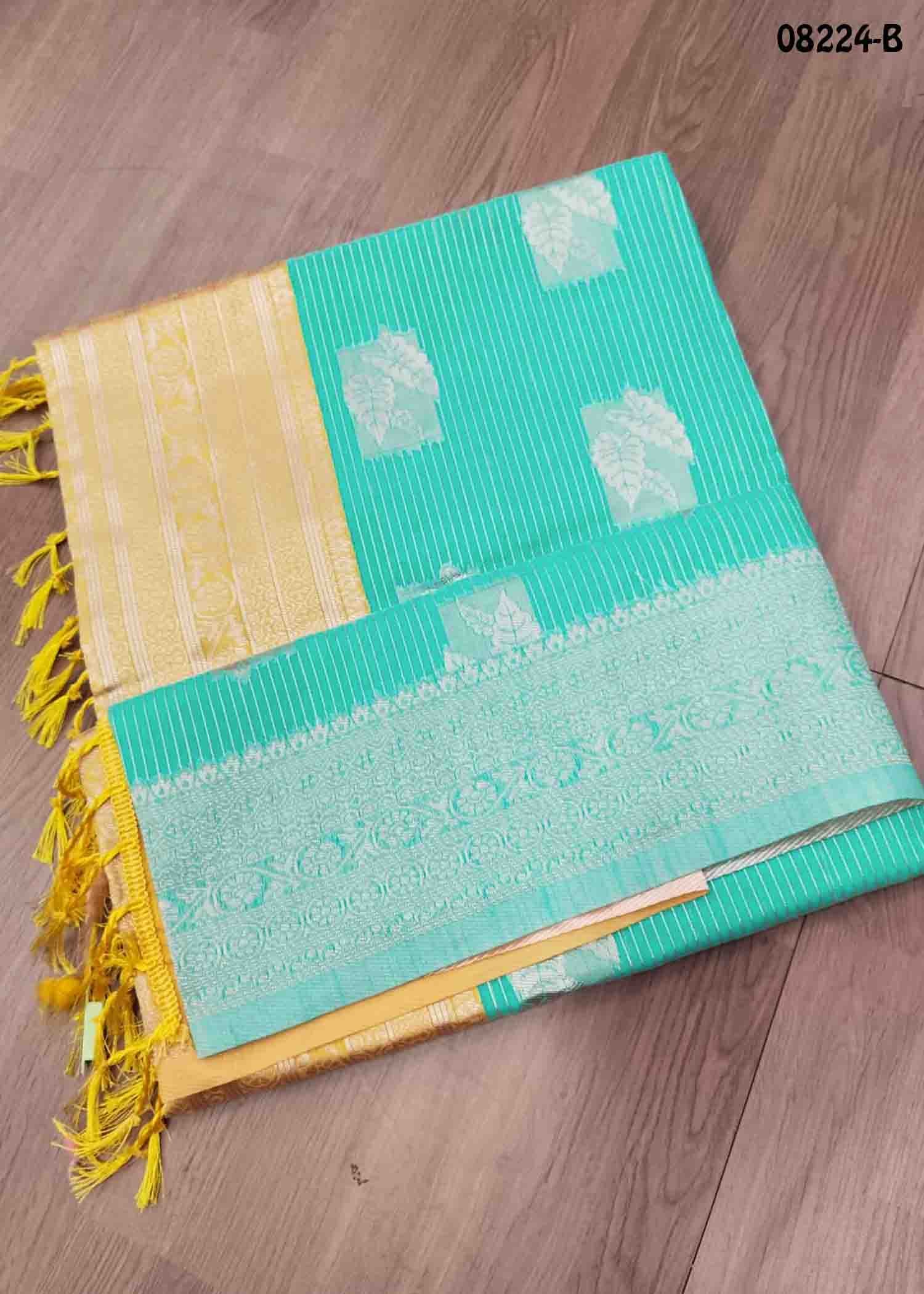 Shivanya - 08224-B Cyan Color Excellent Fancy Banaras Saree CM1440923 (LR3C)