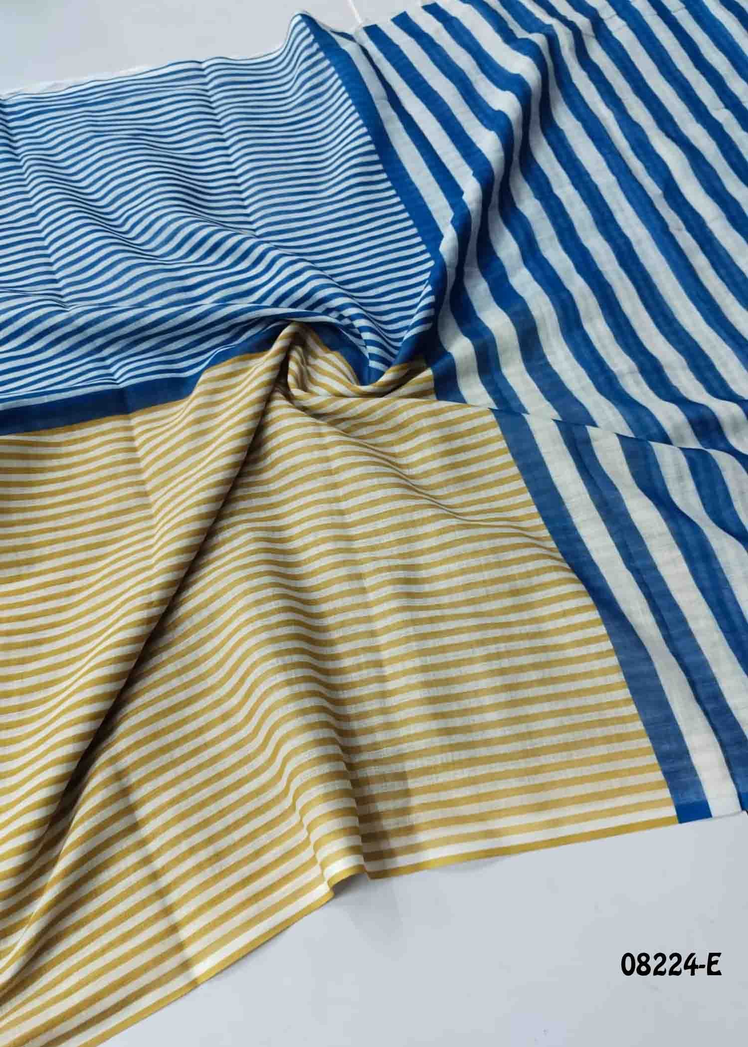 Susmitha - 08224-E Blue With Yellow Color Trendy Linen Saree CM1440792 (LR3C)