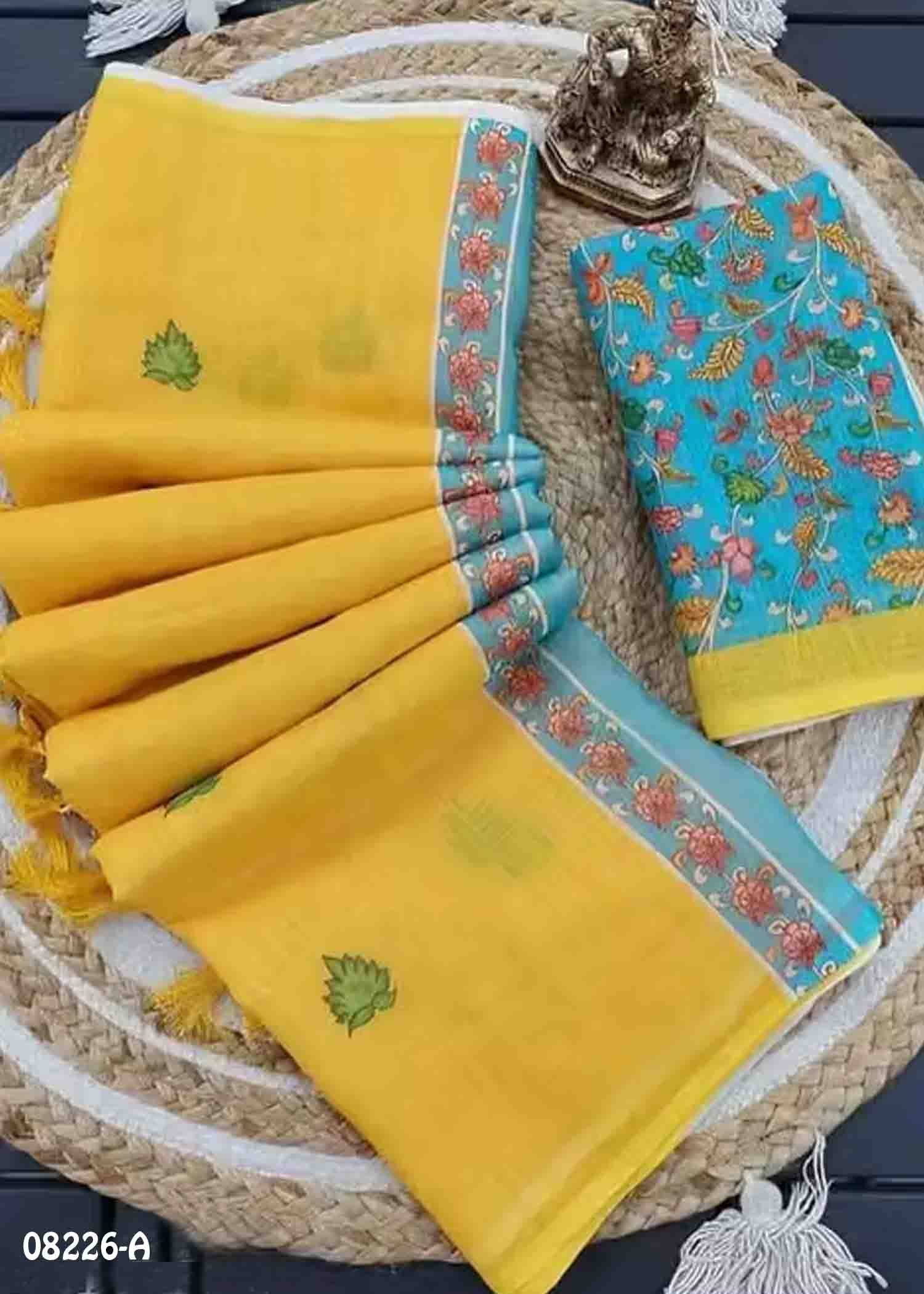Lakshmi - 08226-A Yellow Color Trendy Linen Saree CM1442567 (LR4C)
