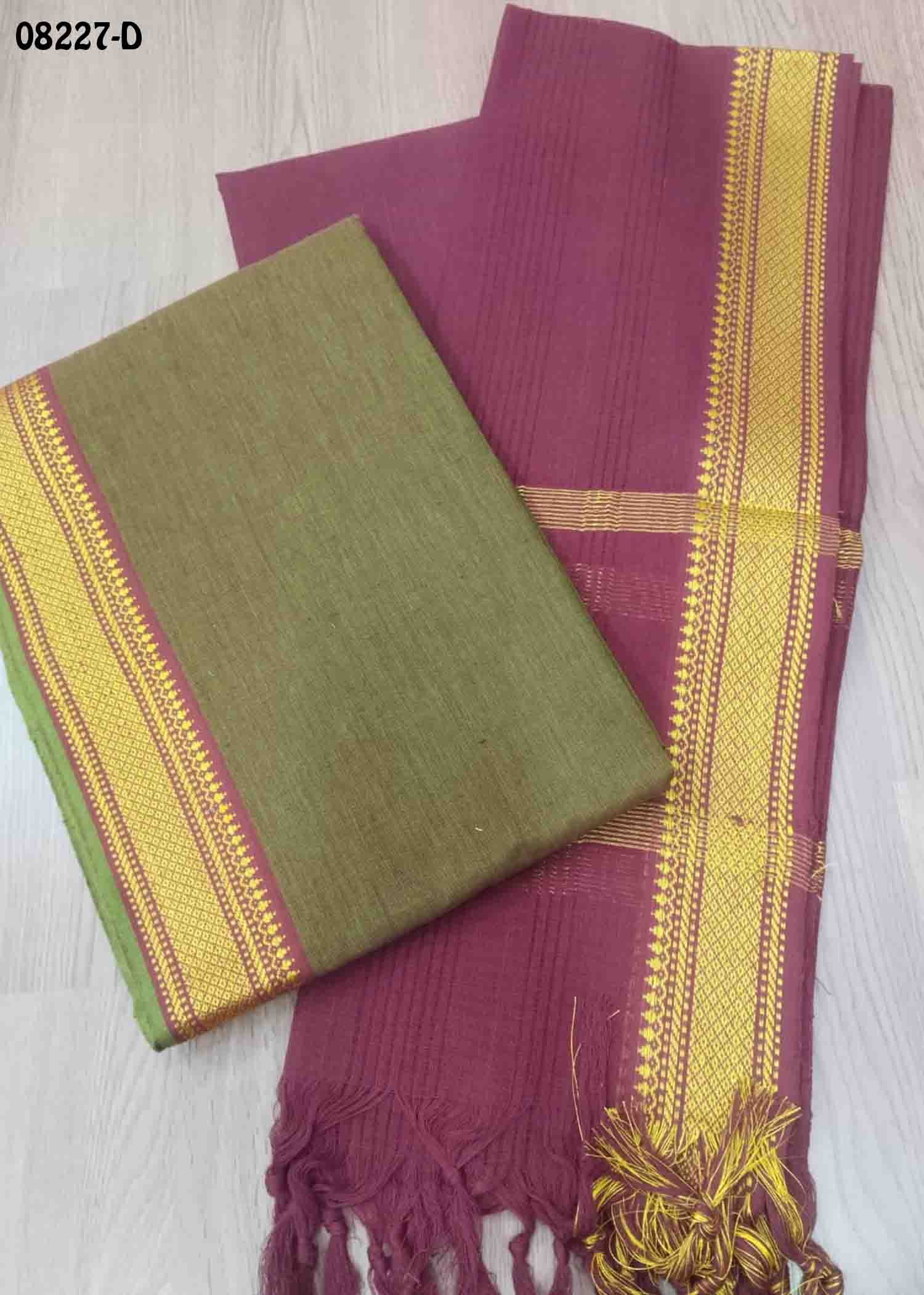 Lavanya 08227-D Olive Green Color Cotton Salwar Material CM1426226 (LR4C)