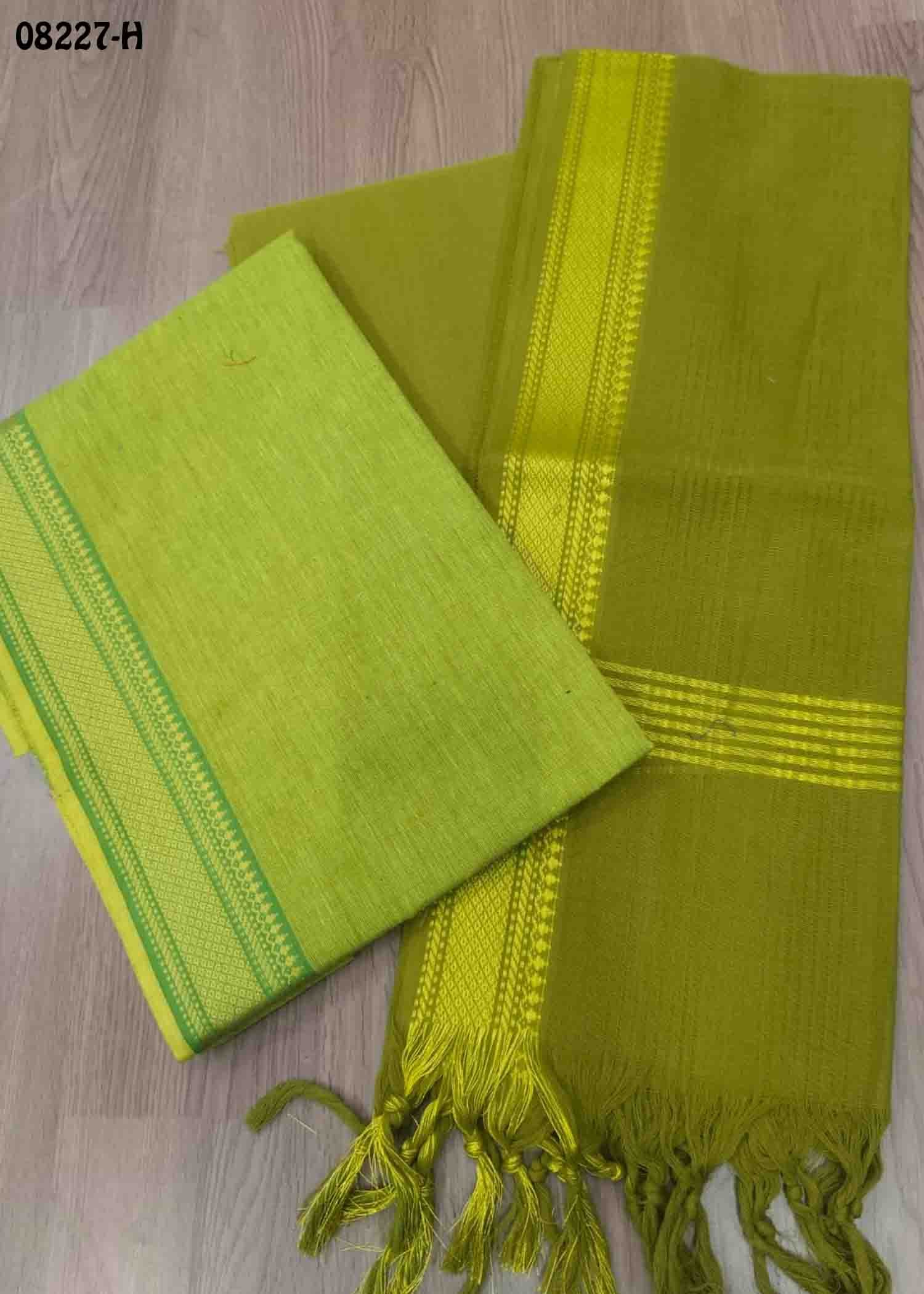 Lavanya 08227-H BasilGreen Color Cotton Salwar Material CM1426226 (LR4C)