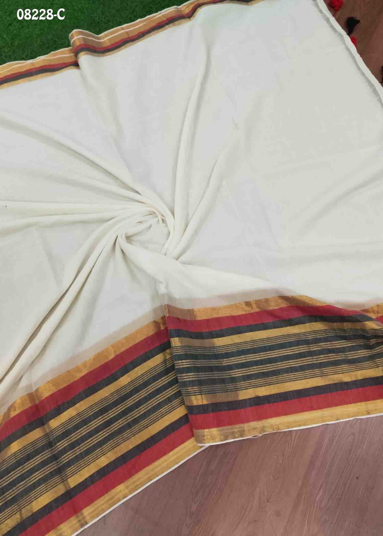 Lakshana - 08228-C Halfwhite Color Trendy Handloom Cotton Saree CM1455146 (LR4C)
