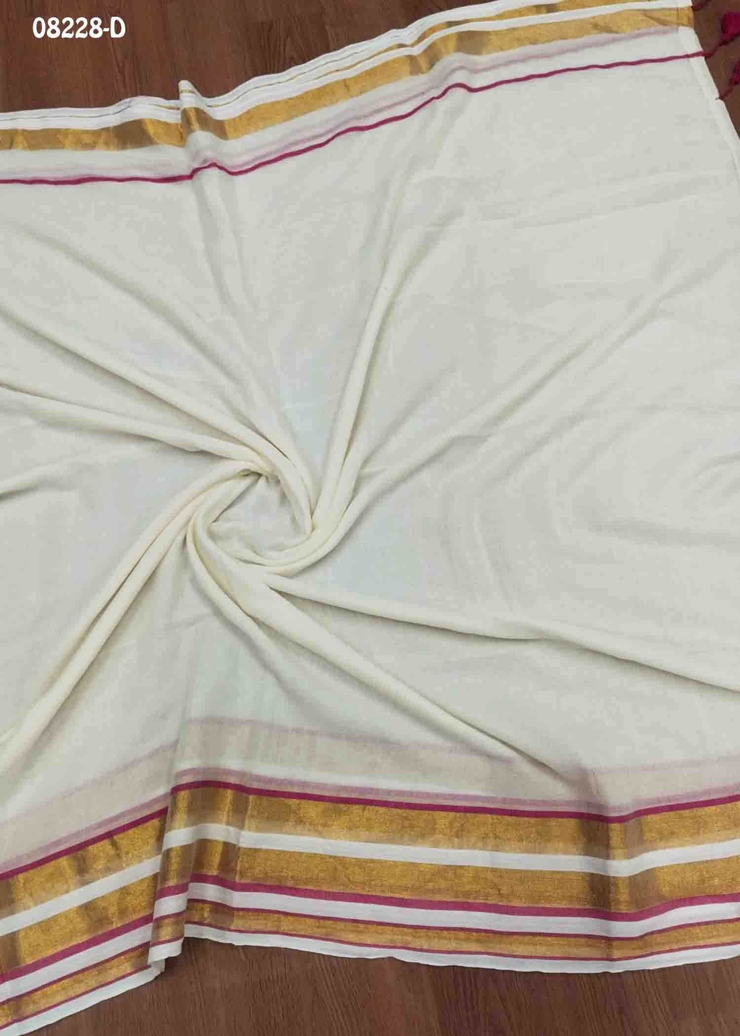 Lakshana - 08228-D Halfwhite Color Trendy Handloom Cotton Saree CM1455146 (LR4C)