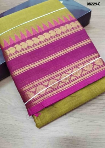 Rashmika - 08229-C   Olivegreen  Color Trendy Chettinad Cotton Saree CM1449000 (LR4C)