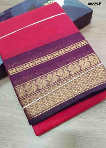 Rashmika - 08229-F  Brightred  Color Trendy Chettinad Cotton Saree CM1449000 (LR4C)