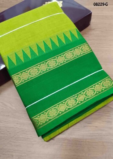 Rashmika - 08229-G  Basilgreen  Color Trendy Chettinad Cotton Saree CM1449000 (LR4C)