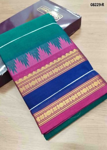 Samantha - 08229-R  Leafgreen  Color Trendy Chettinad Cotton Saree CM1449000 (LR4C)