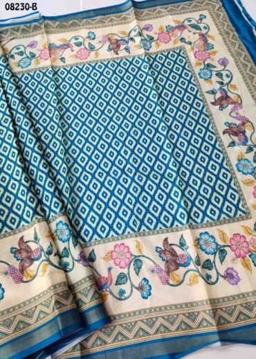 Radhika - 08230-B  Skyblue  Color Excellent Fancy Cotton Saree CM1441510 (LR4C)