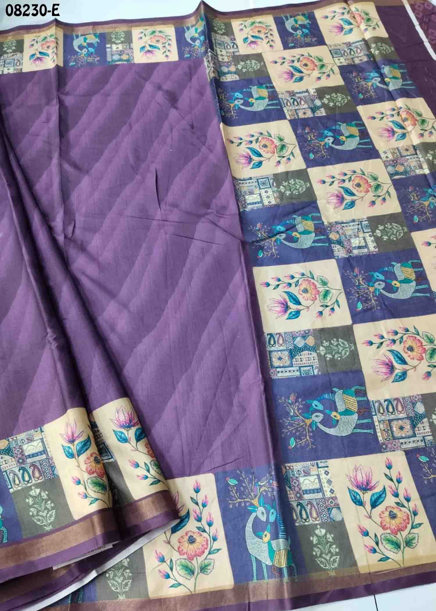 Radhika - 08230-E Purple Color Excellent Fancy Cotton Saree CM1441510 (LR4C)