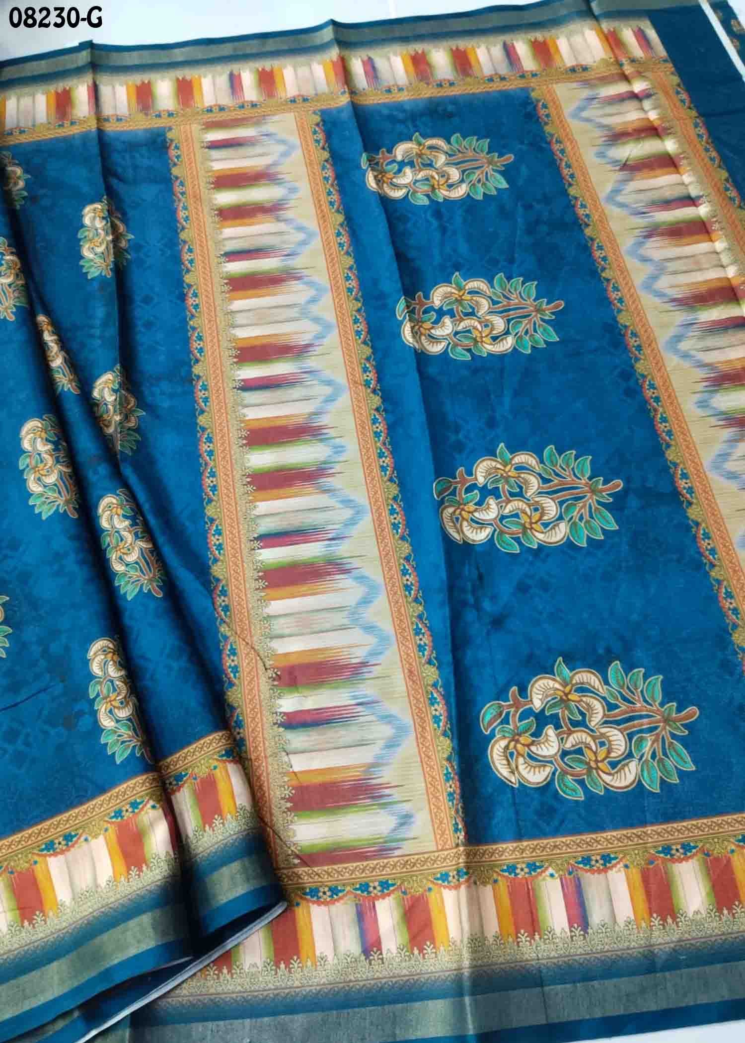 Radhika - 08230-G Blue Color Excellent Fancy Cotton Saree CM1441510 (LR4C)